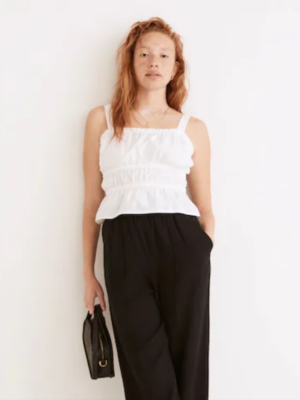 Madewell Poplin Sophia Peplum Tank White NWT S